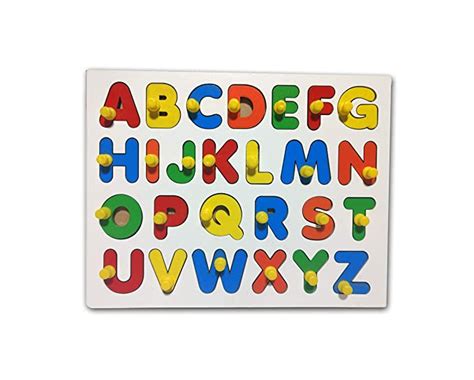 Buy MINDZ English Alphabet Puzzle-Uppercase ABCD Wooden Puzzle Board ...