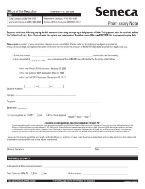 Domestic Students: Promissory Note - Seneca College - Wwwsec2 ...