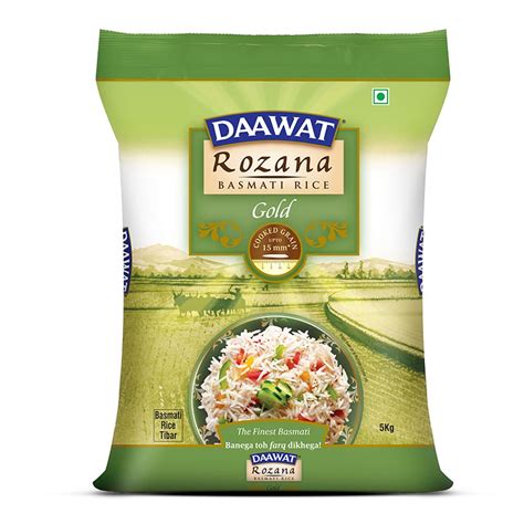 Daawat Rozana Gold Basmati Rice 5Kg| For Everyday Consumption| Cooked ...