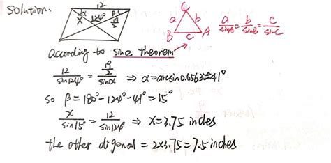 Solved: Problem 3: A side and a diagonal of a parallelogram are 12 ...