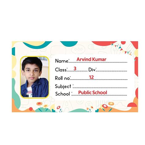 Custom Name Slip with Your Kids Picture for School Book & Copy ...