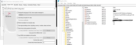 ODBC Registry settings are not reflected in UI - ODBC Database ...