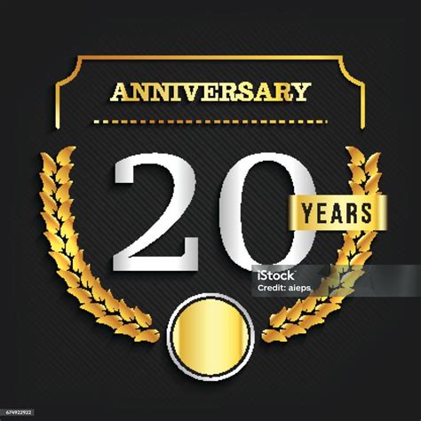 Twenty Years Anniversary Banner 20th Anniversary Golden Logo Stock ...