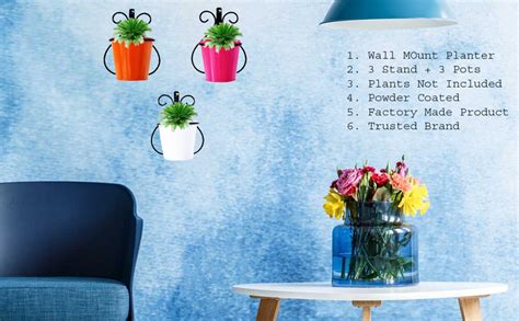 Ascent homes Wall Mount Metal Planters Stand with Round Galvanized ...