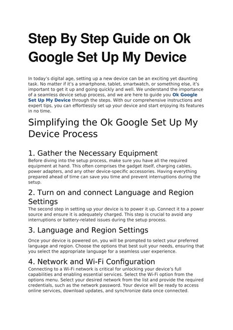 Full Guide on Ok Google Set Up My Device by mygeekshelp01 - Issuu