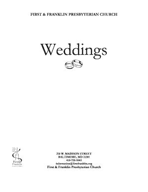 Fillable Online firstfranklin Wedding Booklet and Application - First ...