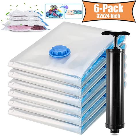 Vacuum Storage Bags, Space Saver Vacuum Seal Storage Bags 6-Pack Sealer ...