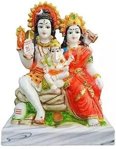 HANDICRAFTY Marble Shiv Parivar Idol Shiv Ji, Bholenath Murti Car ...