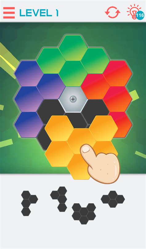 Hexagon Graph Puzzles - Fill The Board with Shapes:Amazon.in:Appstore ...