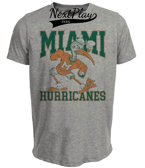 Miami Hurricanes Retro 1985 Artwork Heather Gray Sublimated T-Shirt ...