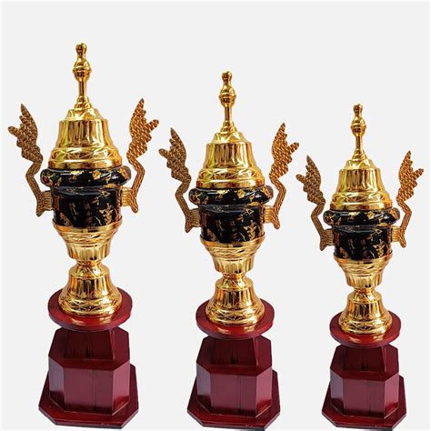Bareeze Pure Black Trophy Set of 3 27" Inch/24 Inch/21 Inch Metal ...