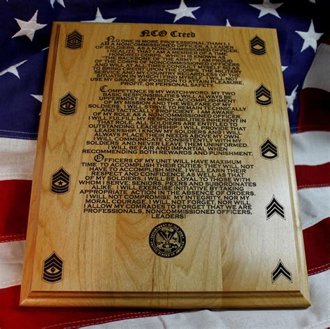 US Army NCO Creed Plaque – ItsLaser Engraving