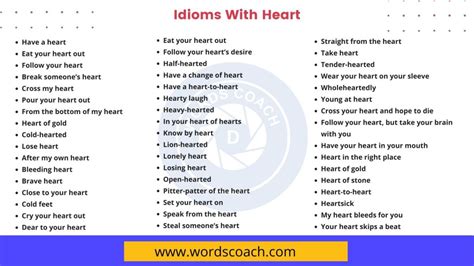 50 Idioms With Heart - Word Coach
