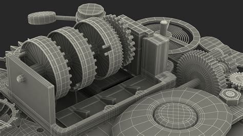 3D Clockwork Gear with Counter Mechanism Mixed model | 3D Molier ...