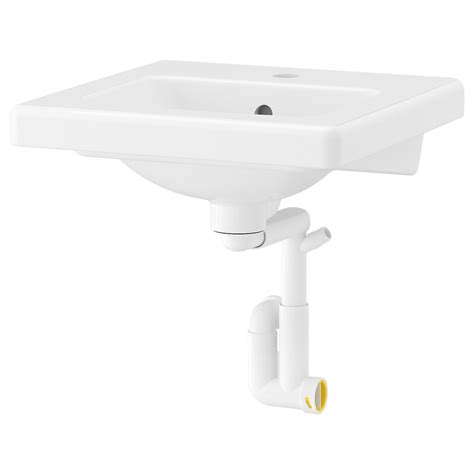 TVÄLLEN wash-basin with water trap, white, 44x43 cm (171/4x167/8") - IKEA