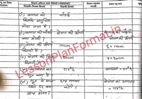 Math Lesson in Hindi Class 8 | गणित पाठ योजना कक्षा 8 | बेलन का आयतन