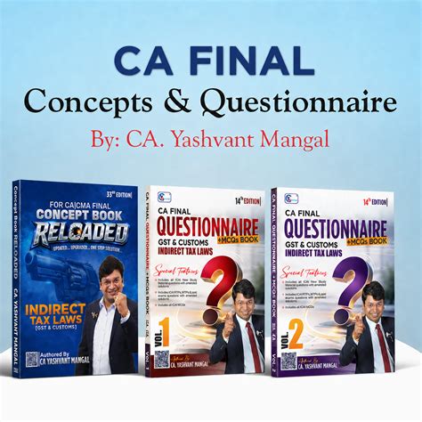 CA FINAL IDT Concept Book + Questionnaire Book Combo by CA Yashvant Ma ...