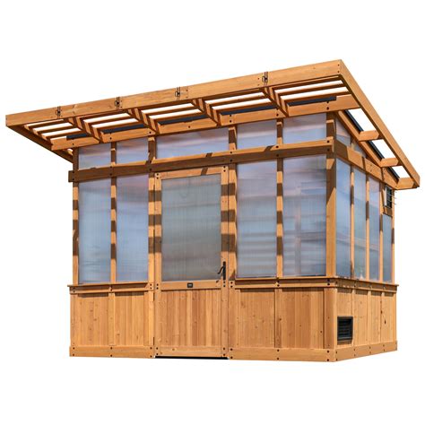 Backyard Discovery Poppy 11' x 7' Cedar Wood and Polycarbonate Walk-In ...