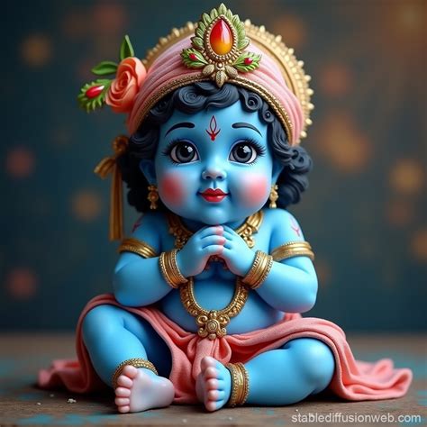 baby born lord krishna blue color Prompts | Stable Diffusion Online