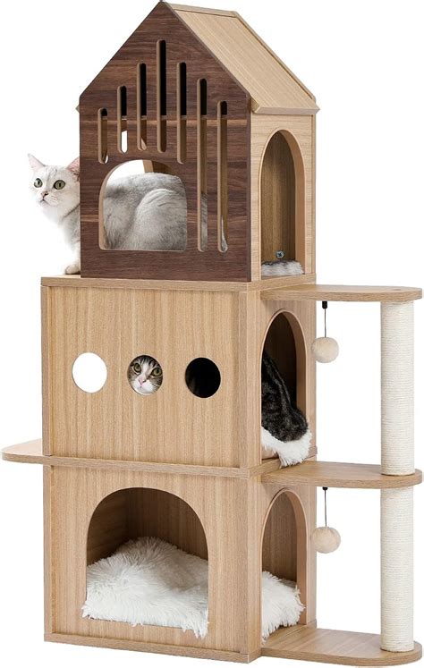 Buy PETEPELA Cat Tree Cat Tower Modern Furniture Cat Condo House with ...