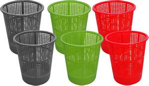 Wonder Plastic Prime Jali 222 Open Dustbin, Set of 6 Pcs, 7 Ltr Dustbin ...