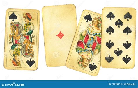 Assortment of Vintage Playing Cards Stock Illustration - Illustration ...