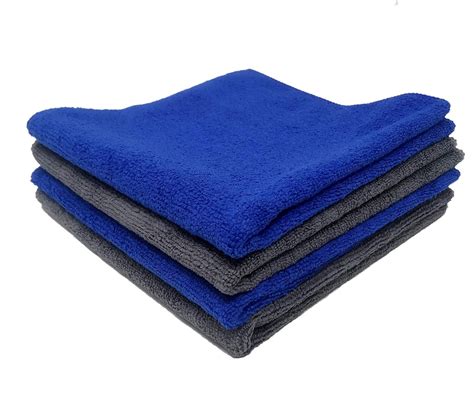 SOBBY Microfiber Cloth, 4pcs - 40 cm x 40cm - 340 GSM Blue and Gray ...