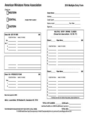Fillable Online 2016 Multiple Entry Form Fax Email Print - pdfFiller