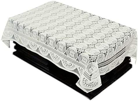 Buy Kuber Industries Floral Design Croshia Cotton 4 Seater Centre Table ...