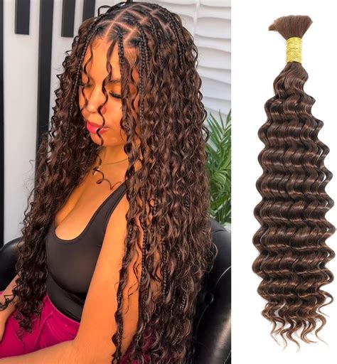 Amazon.com : DSEKCAIN 4# Deep Wave Human Braiding Hair Curly Human Hair ...