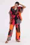 Buy Black Cotton V-neck Organza Printed Jacket With Inner For Women by ...