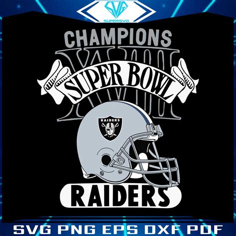 Las Vegas Raiders Super Bowl XVIII Champions SVG