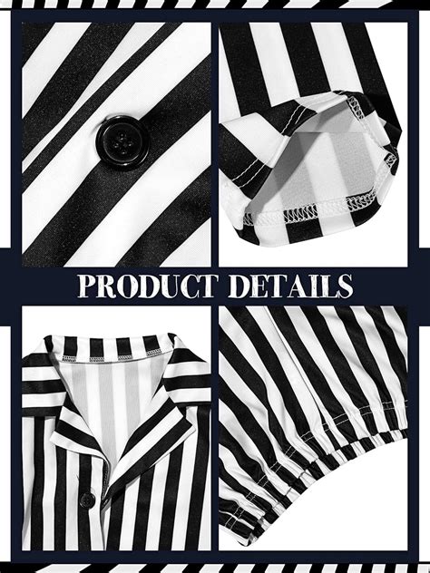 Buy Halloween Black and White Striped Suit Men Vertical Comedy Horror ...