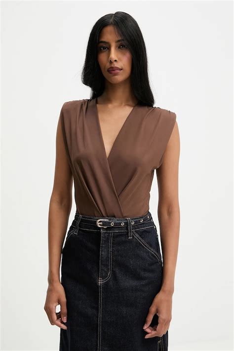 Answear.LAB body damska kolor brązowy gładka | Answear.com