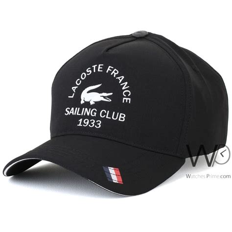 Lacoste France Sailing Club Black Baseball Cap | Watches Prime