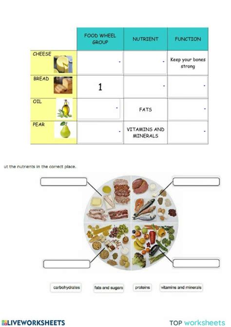 Image result for Basic Food Groups Live Worksheet