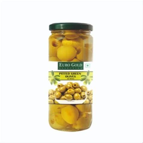 Preserved Olives - EURO Gold Pitted Green Olive 450g from New Delhi
