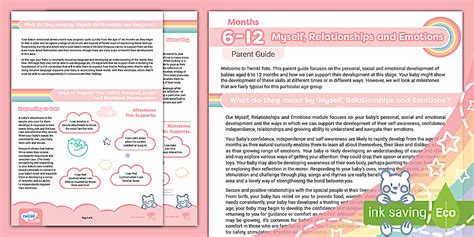 FREE! - 6-12 Months Myself, Relationships and Emotions Parent Guide