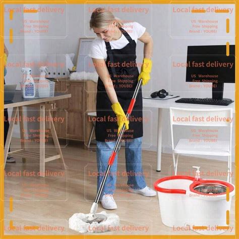 Local Devery-Spin Mop And Bucket With Wringer Set, 360° Mop And Bucket ...