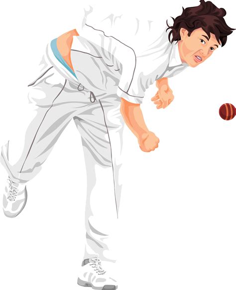 Vector of cricket bowler propelling the ball. 34498851 Vector Art at ...