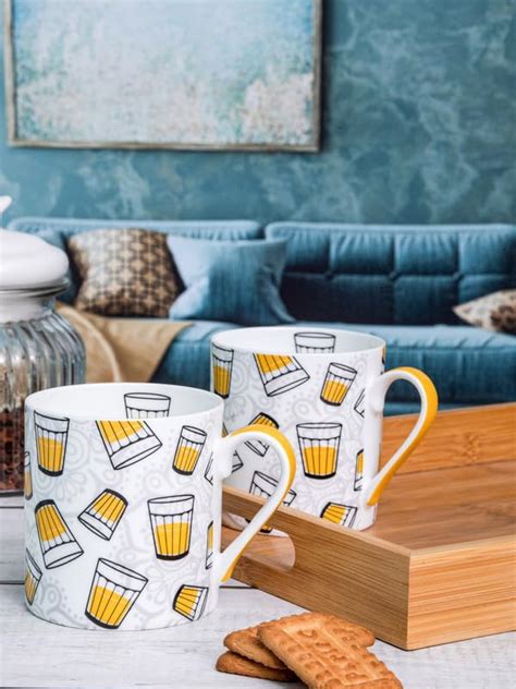 Buy Goodhomes Bone China Tea/Coffee Large Mug (Set of 2pcs) 320ml ...