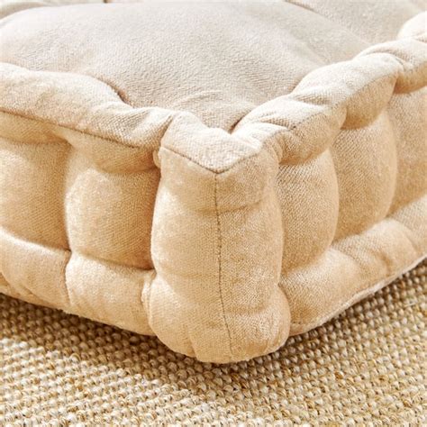 Buy Poise Earthcore Velvet Quilted Floor Cushion - 48x48cm from Home ...
