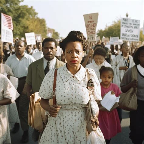 A scene from the civil rights movement with iconic marches and protests ...