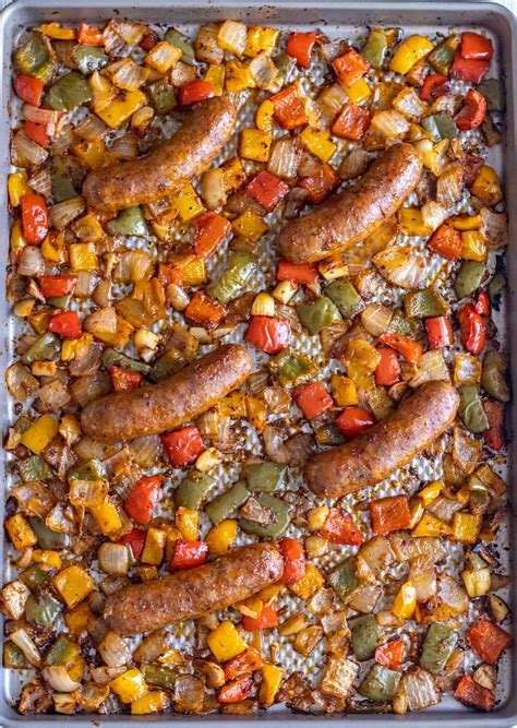Baked Italian Sausage with Peppers and Onion - This Home Kitchen