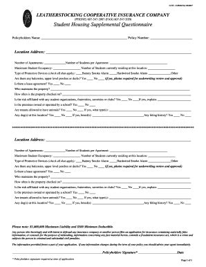 Fillable Online Student Housing Supplement Fax Email Print - pdfFiller