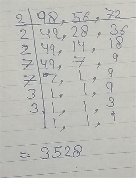 what is the hcf of 98,56,72 - Brainly.in
