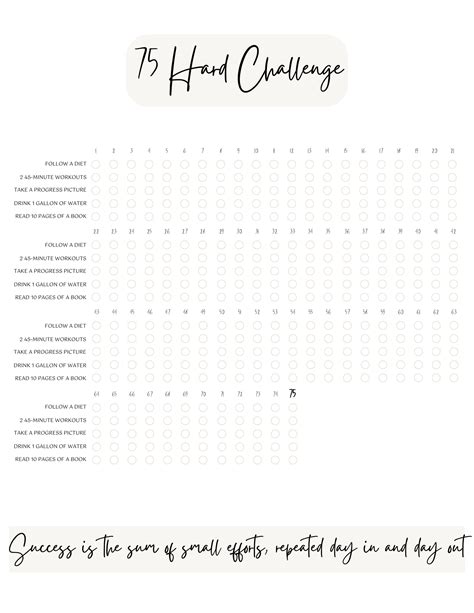 75 hard challenge 75 hard tracker 75 day challenge printable – Artofit