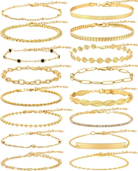 CASDAN Adjustable 14K Gold Plated Bracelet Set for Women - India | Ubuy