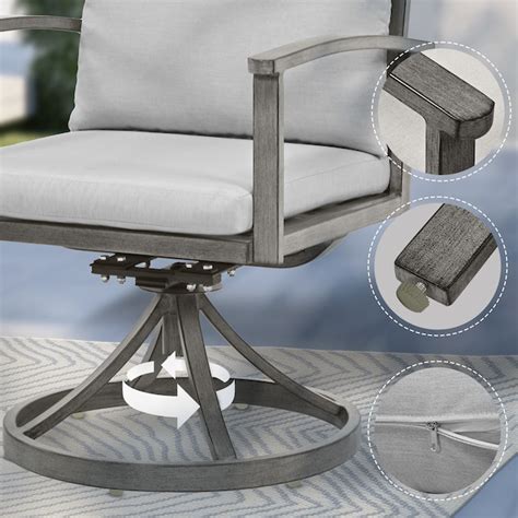 9 -Piece Gray Patio Dining Set Aluminum Rectangle Table with 8 Gray ...