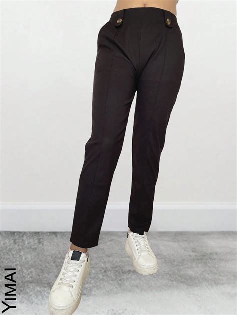 Casual Style Pants For Women, Straight Cut, Coffee Color | SHEIN USA